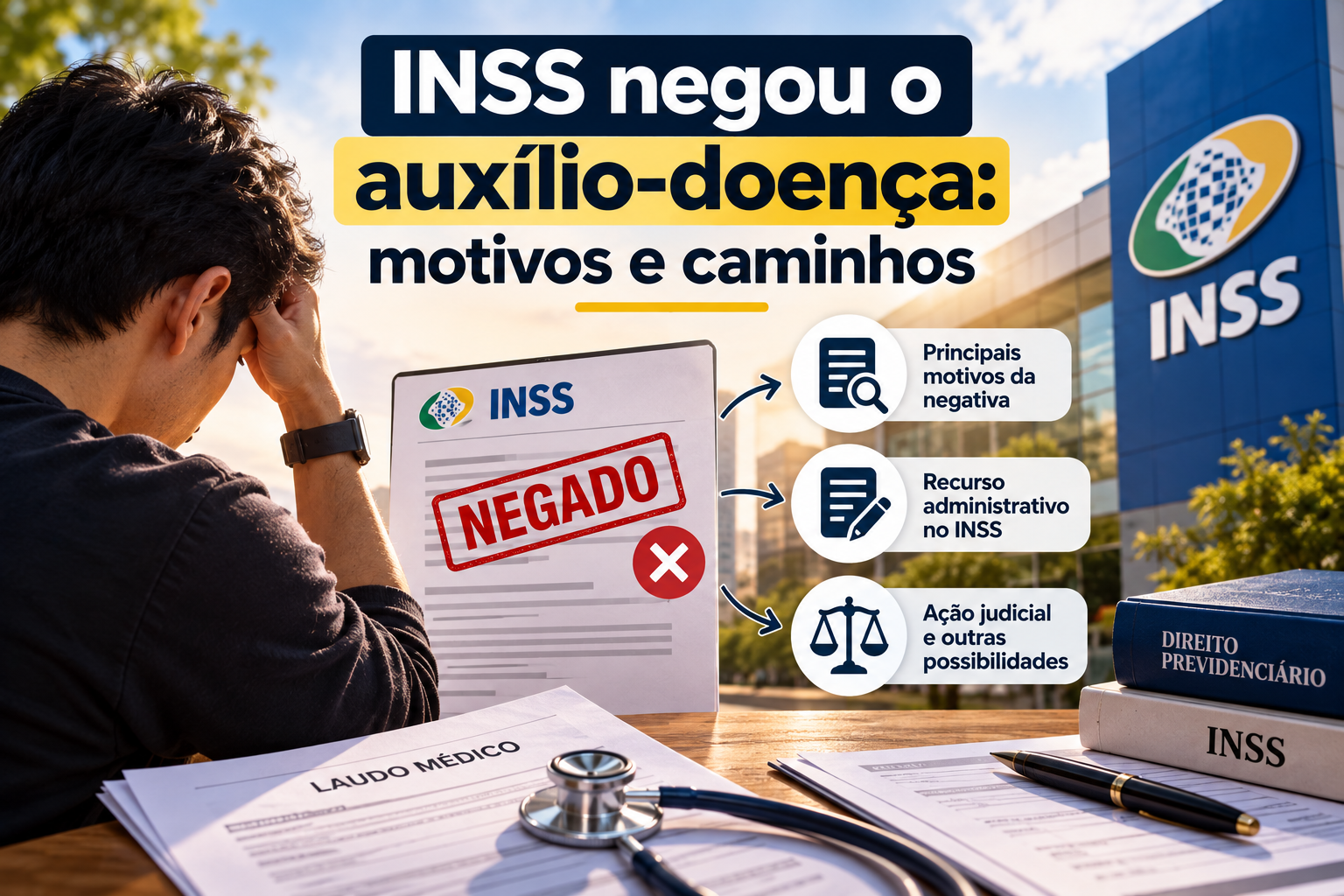 Auxílio-doença negado pelo INSS: motivos e caminhos